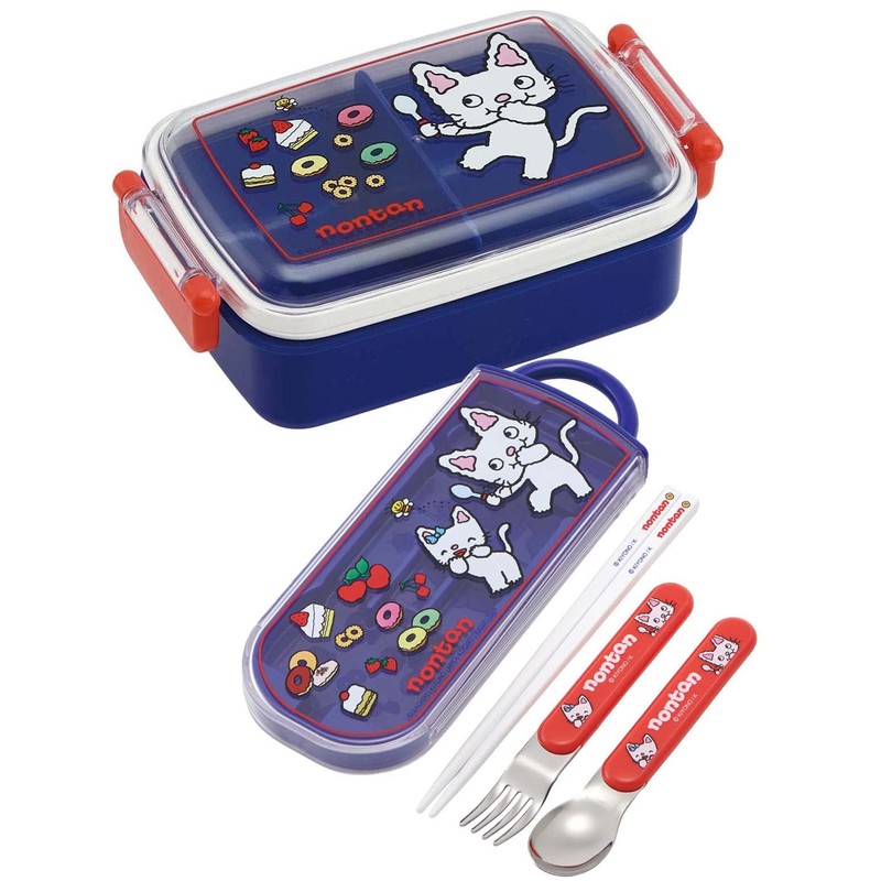 Skater TACC2AG-A Children's Antibacterial Trio Set, Chopsticks, Spoon, Fork, Non-Tan,