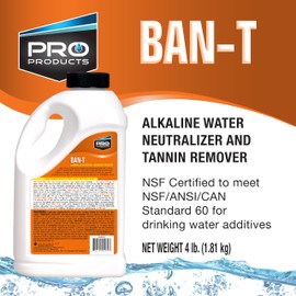 Ban-T Alkaline Water Neutralizer and Cleaner – Water Softener Tannin and Iron Removal Cleaner - Removes Hard Water Deposits, Lime Scale, Iron Staining – Restores Water Softener Efficiency