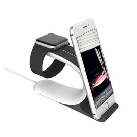 Operitacx Charging Dock Stand for Phone and Watch Grey Non Slip Holder with Cable Management Compact Design for Home Office Use