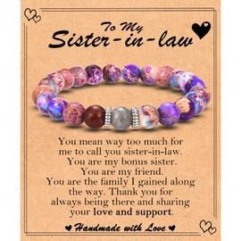 FIEEFX Gifts for Sister in Law Mothers Day Christmas Valentines Day Easter Birthday Gifts Stocking Easter Basket Stuffers Beaded Bracelet Jewelry Gifts for Sister-in-Law Women