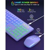 Wireless Keyboard and Mouse Combo, RGB Backlit, Rechargeable & Light