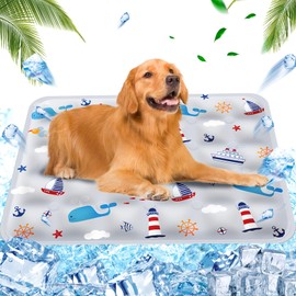 AHYDFSR Cooling Mat for Dogs, Waterproof and Scratch-Resistant, Water-Filled Cooling Mat, for Pets and Humans, 60 x 70 cm, XL, Grey