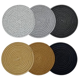 6 Heat-Resistant Kitchen Trivets - Durable Hot Pads for Countertops, Tables, and Home Essentials - Ideal for Hot Dishes, Pots, and Pans - Farmhouse Decor and Pot Holders for Kitchen Use