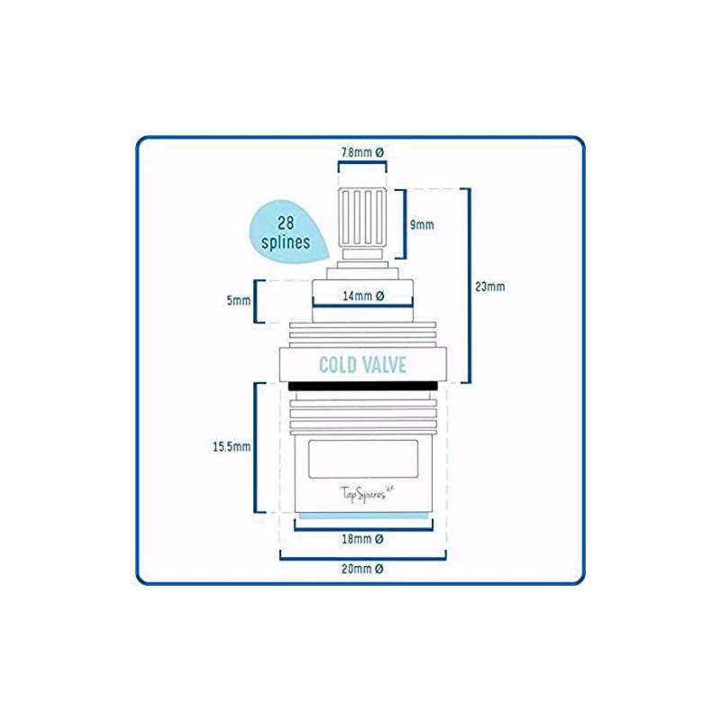 Rangemaster Quadrant Contemporary Kitchen Tap Replacement Valve Pair Cartridges Spares