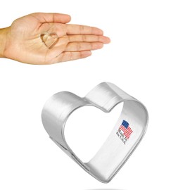 Foose Cookie Cutters Valentine Mini Heart Cookie Cutter 1 in, Tin Plate Steel, Handmade in USA
