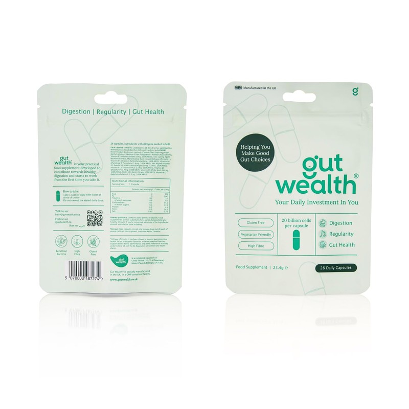 Gut Wealth 28 Daily Capsule: 28 Days, Gut Health, Calmer