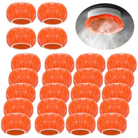 24Pcs Smoke Detector Covers, Elastic Fire Alarm Cover Smoke Detector Dust Covers Thickened Reusable Smoke Alarm Paint Cover Fit Most Models, Fire Alarm Dust Cover for Home Cooking & Baking(Orange)