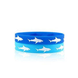 Caiyao 2pcs Shark Bracelet Fashion Rubber Sports Wrist Bracelet Ocean Beach Jewelry for Women and Men