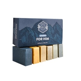 Crate 61 Organics Crate 61 Organics, Handmade in Canada, Plant Based Cold Process Natural Bar Soap, With Premium Essential Oils, Dry Skin, Pack of 6 (For Him)