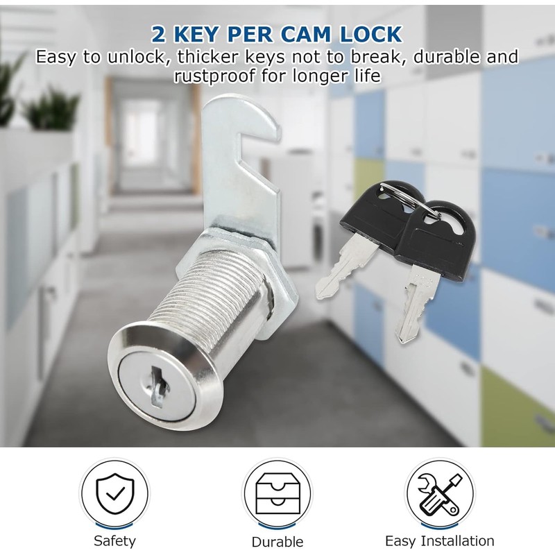 Oungy 12Pack 30mm Cabinet Locks, Keyed Alike Cam Locks Security