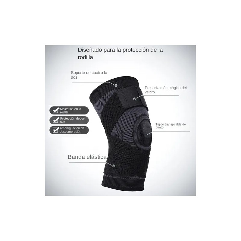 1 Par Rodilleras Elásticas Deportivas Compresion Para Gym