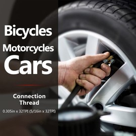 Watris Veiyi Tire Inflator Hose Adapter, Portable Tire Inflator Extension Tube, Car Motorcycle Bike Pump Extension Hose for Standard Fine Thread 0.305" x32TPI Air Compressor