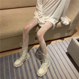 Women's Tights, Fishnet Tights, Mesh Tights, Fishnet Tights, High Stockings, High Waisted Night Club Tights, Party Tights, Patterned Fishnet Tights, Rose Black