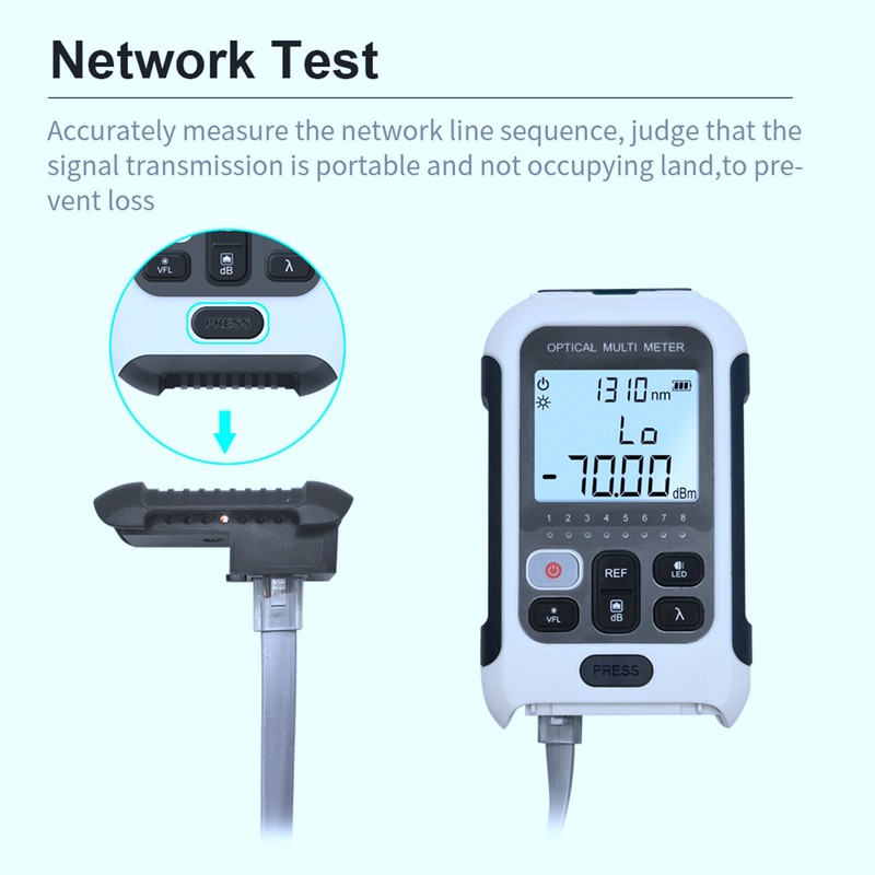 Multifunctional Optical Power Meter White High Accuracy Sensitive Fiber Tester