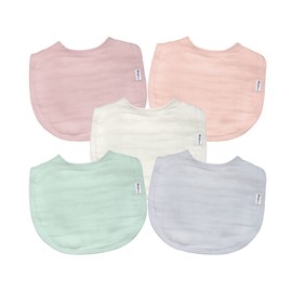 Green Sprouts Absorbent Organic Cotton Muslin Bibs, 0-12mo Hypoallergenic, STANDARD 100 by OEKO-TEX Certified, Tested for Hormones