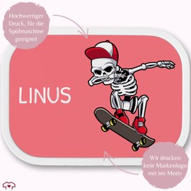 Lunch Box Children's Campus for Mepal - Dabbing Skeleton Skateboard | Dab Skeleton Skater Cool - 750 ml - Pink