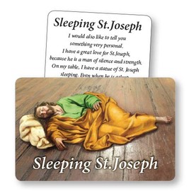 celebrationgiftsforall Sleeping St Joseph Catholic Christian Religious Collectable Figurine Ornament with I Said a Prayer For You Keepsake Wallet Card