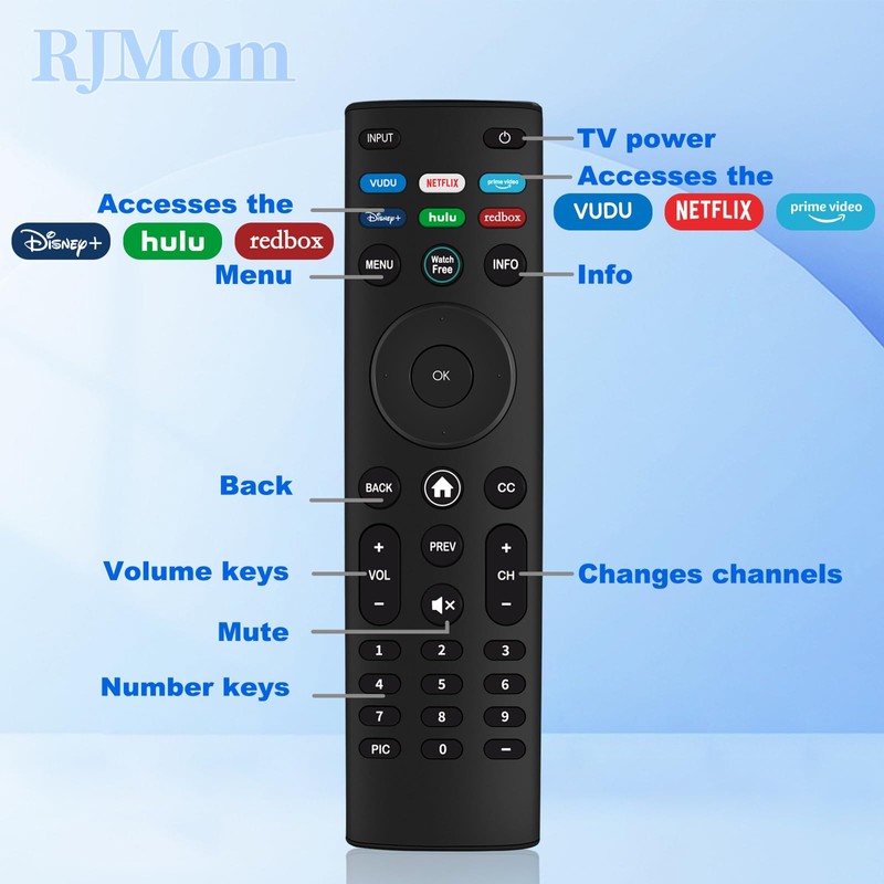 XRT140 Replacement Universal Remote for Vizio TV Remote Control for