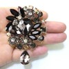 Ezing 4Pcs Brooch Lot with Large Big Size Rhinestone Crystal