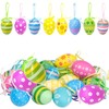 Pack of 24 Easter Eggs for Hanging, Colourful Plastic Eggs,