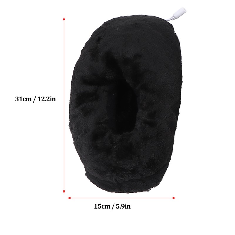 USB Heating Shoes Men Women Washable Outdoor Soft Plush Electric