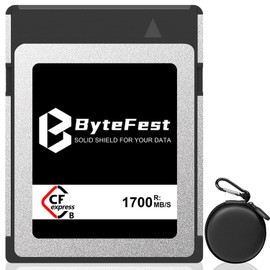 ByteFest 512GB CFexpress Type B with Hangable Memory Card Case, NVMe PCIe 3.0, up to 1700MB/s Read, 1400MB/s Write, Raw 8K Video Recording, Optimize Performance and Storage for Cameras Camcorders