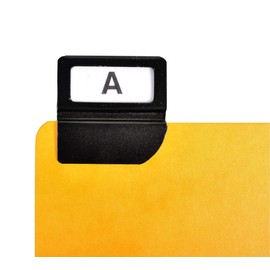 Exacompta Colorspan 13742E Dividers 24 Pieces DIN A6 150 x 105 mm High with Black Metal Tabs Index Yellow