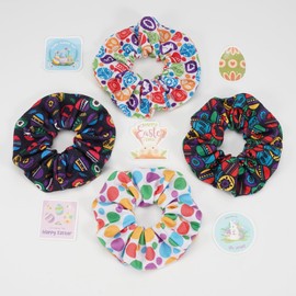 4PCS Easter Hair Ties Hair Scrunchies Rabbit Easter Eggs Elastic Hair Band Ponytail Holder Bracelet Ropes for Women