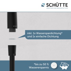 SCHÜTTE Raven Shower Hose with Hand Shower and Wall Holder, Shower Head with 3-Way Adjustable Shower Head, Shower Set with Hose, Hose for Shower in Black