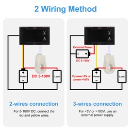 Linkstyle DC 5V-100V & 100A Digital Amp Voltage Meter, Dual Display Current Voltage Meter Gauge with Hall Effect Sensor Transformer