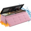 ENGPOW Fireproof Storage Ottoman, Folding Storage Bench with Lock(15”x 43”x15”),