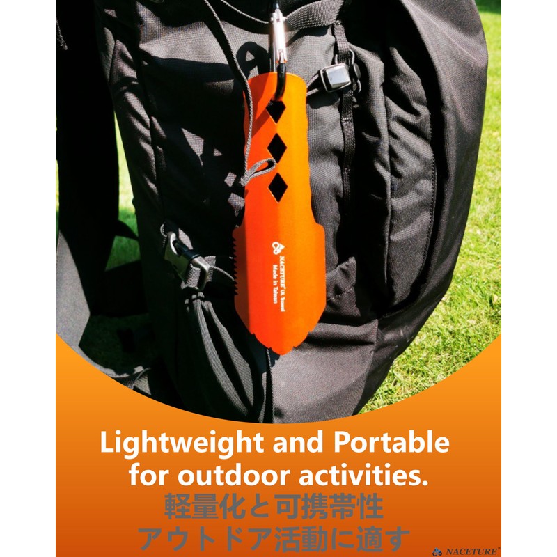 Ultralight Backpacking Trowel Aluminum Shovel Small Potty Multitool with Longer