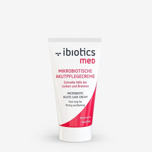 Ibiotics med Microbiotic Acute Care Cream 30 ml - Skin Care for Neurodermatitis, Psoriasis, Rosacea and Skin Irritation | Helps with Itching & Burning | Moisturising Cream for Dry Skin