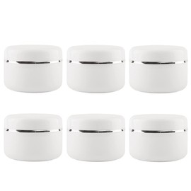 VASANA 6Pack 8Oz(250g) White Plastic Jar with Dome Screw Lid And PP Inner Empty Refill Make-up Cosmetic Jars Eye Shadow Face Cream Lip Balm Lotion Storage Container Case …