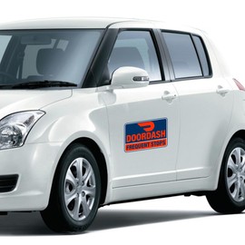 (3 Pack) Heavy Duty Doordash Car Magnets Door Signs for Delivery Drivers, Dashers Accessories (Blue Background)