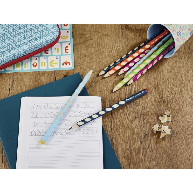 Stabilo Pack of 3 Easygraph Pencils, Triangular, Hardness HB, Right-Handed