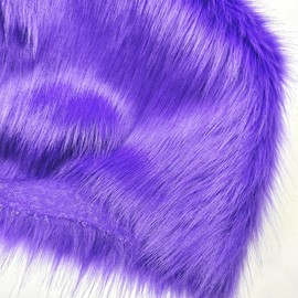 Wanghd - Tela de piel sintética de zorro de imitación de color violeta de 36 x 18 pulgadas de largo, para coser chamarra, tapicería, decoración, (violeta (piel de 1.6 a 2 pulgadas) 36 x 18 pulgadas)
