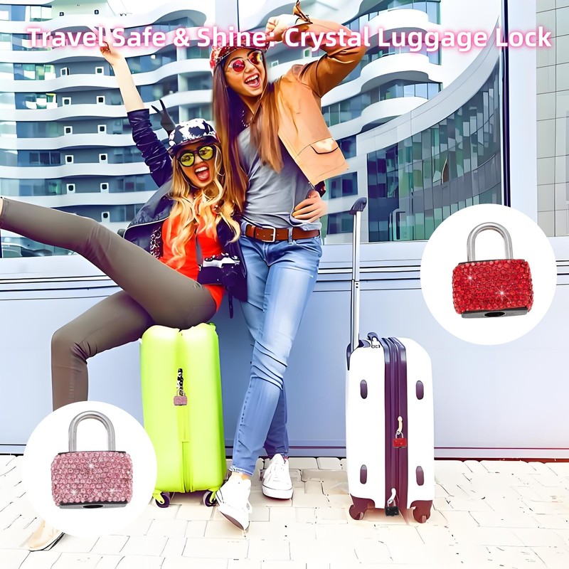 2 Pcs Small Locks with Keys Mini Luggage Locks Bling