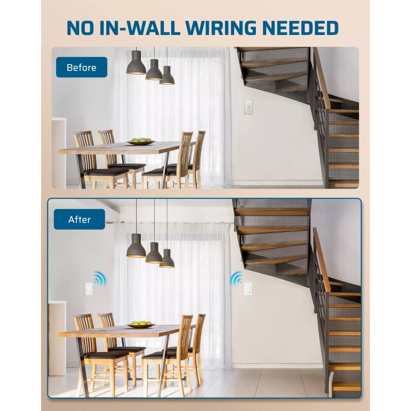 Dewenwils DEWENEILS 3 Way Wireless Light Switch,125V Wireless Light Switch