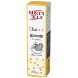 Burt’s Bees Toothpaste, Charcoal with Fluoride, Peppermint, 4.7 oz