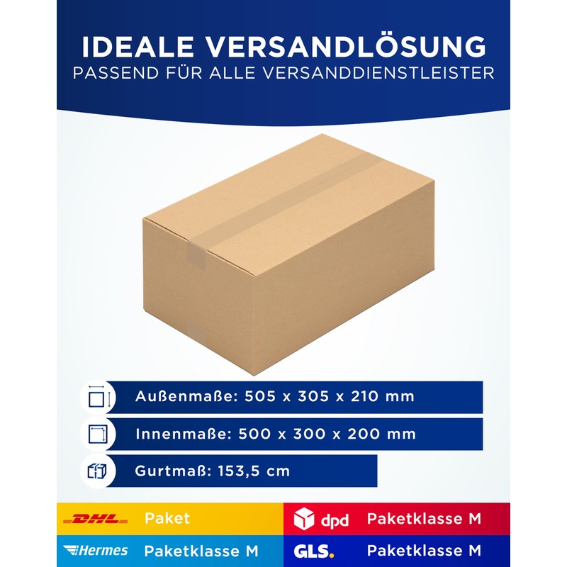 KK Verpackungen Shipping Boxes 500 x 300 x 200 mm