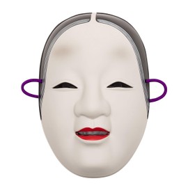 Party City Japanese-Style Folk Art Mask, Ko-omote Female Noh Theater Mask, White