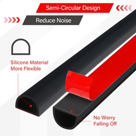 Storystore Rubber Weather Stripping Door Seal, 3/8" (W) x 5/16" (T) x 19.7' (L) D-Shape Self Adhesive Silicone Weather Stripping, Insulation Automotive Door Seal Strip for Door Frame/Window, Black