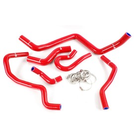 G-PLUS Silicone Radiator Coolant Hose Pipe Kit w/Clamps Compatible with Honda Civic 1.6L Sohc D15 D16 EG EK 1992-2000 Red 6 PCS