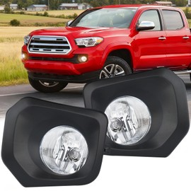 Nilight Fog Lights Assembly Compatible with 2016 2017 2018 2019 2020 2021 2022 2023 Toyota Tacoma SR SR5 Model Only Light Replacement Clear Len Driver and Passenger Side