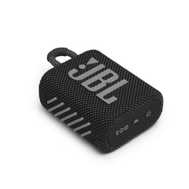 JBL GO3 JBLGO3BLK Bluetooth Speaker, USB C Charging, IP67 Dustproof, Waterproof, Passive Radiator, Portable, 2020 Model, Black
