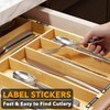 SpaceAid Bamboo Silverware Drawer Organizer with Labels, Kitchen Utensil Expandable