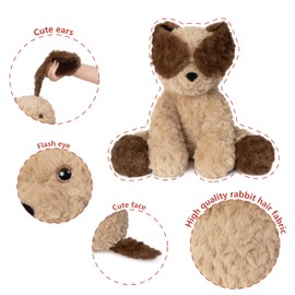 Niuniu Daddy 14" | 3.5 Pound Dog Weighted Stuffed Animal, Heavy Doggy Pillowfort Plush Toys for Kids Adults, Weighted Beads for Puppy Stuffed Animals Body Pillow for Gift Birthday Holiday Christmas