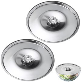 Stainless Steel Cover Bowl 7.1in Universal Lid for Pots Pans and Skillet, Small Frying Pan Lid with Handle for Pot Lid, 18cm