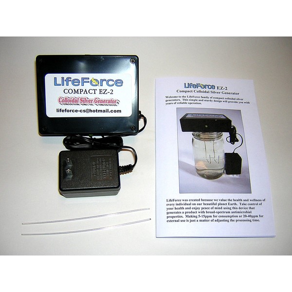 Compact EZ-2 Barebones Colloidal Silver Generator Package w/12 Gauge Wires by LifeForce Devices